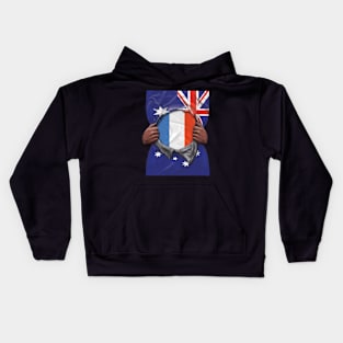 France Flag Australian Flag Ripped - Gift for French From France Kids Hoodie